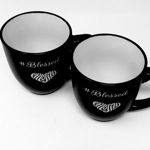#ᗷᒪᗴᔕᔕᗴᗪ 16oz. Bistro Two-Tone Ceramic Mug Set